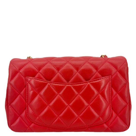 Chanel Classic Rectangular Flap Mini Quilted Leather Crossbody Bag Reddish Pink - Picture 3 of 16